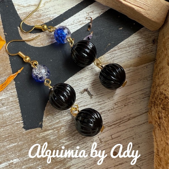 Alquimia by Ady Black and Blue Earrings - Picture 1 of 1